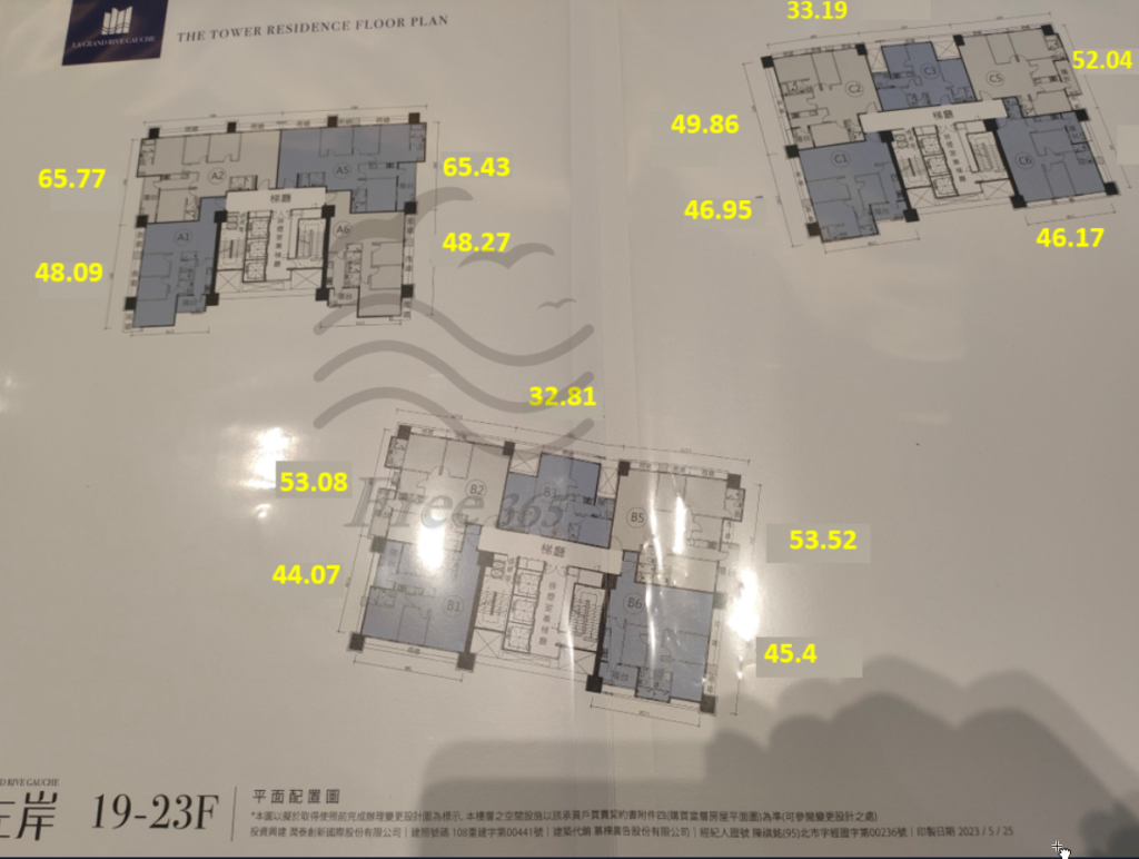 19F-23F 平面圖